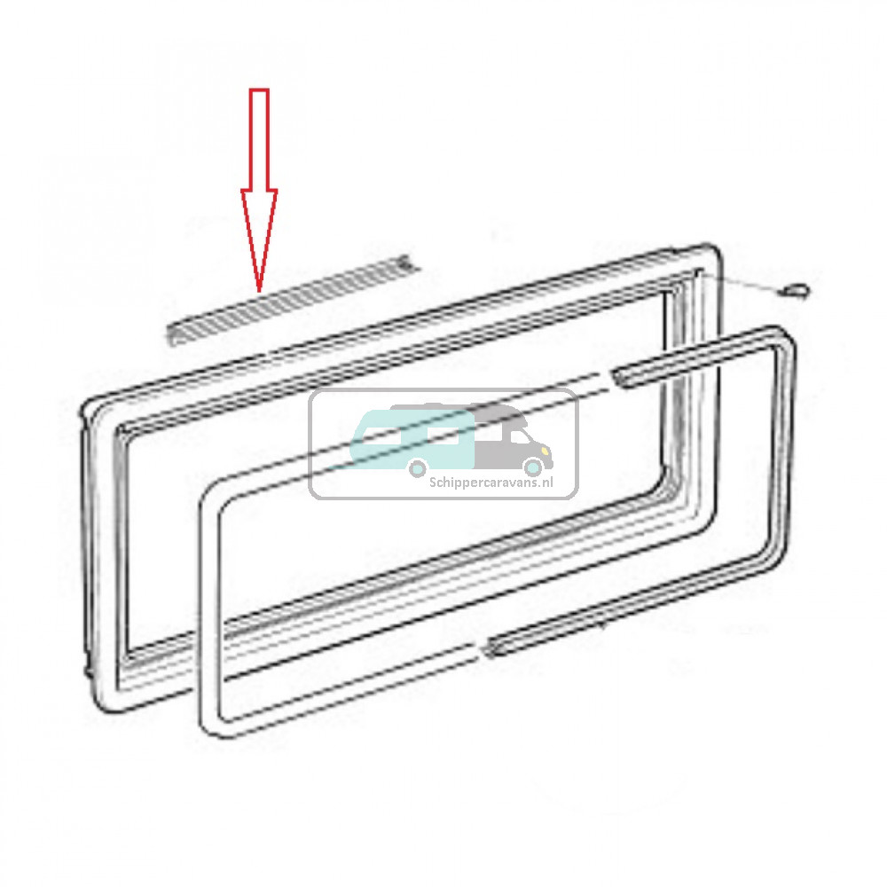 Dometic S4 Raam afdichtrubber buitenk/wand  5mtr