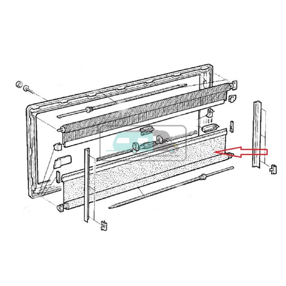 Dometic S3/S4 Verduisteringsrollo Aluminium/Wit 100x60