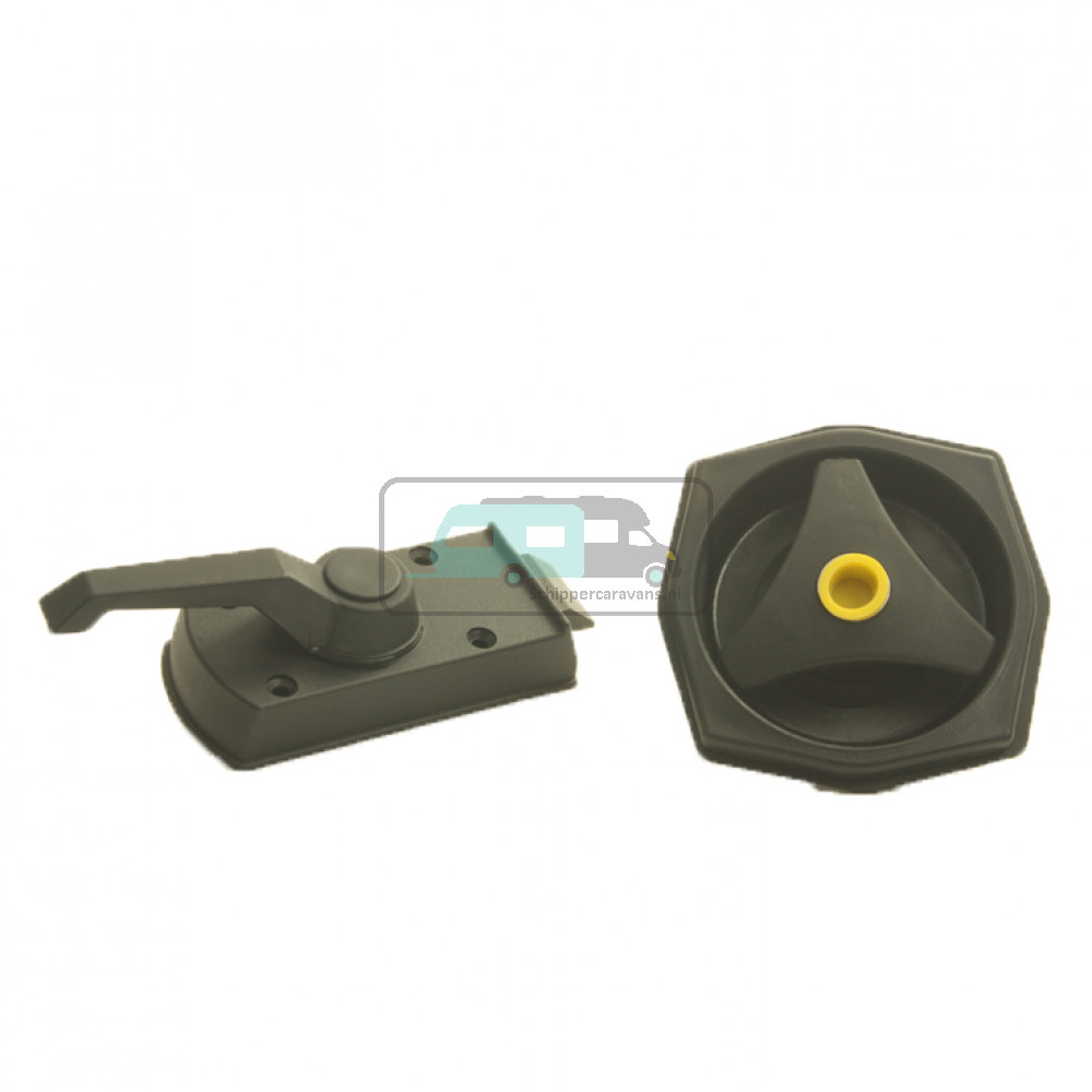 Deurslot Rond FF2 zonder Cilinder Rechts Zwart