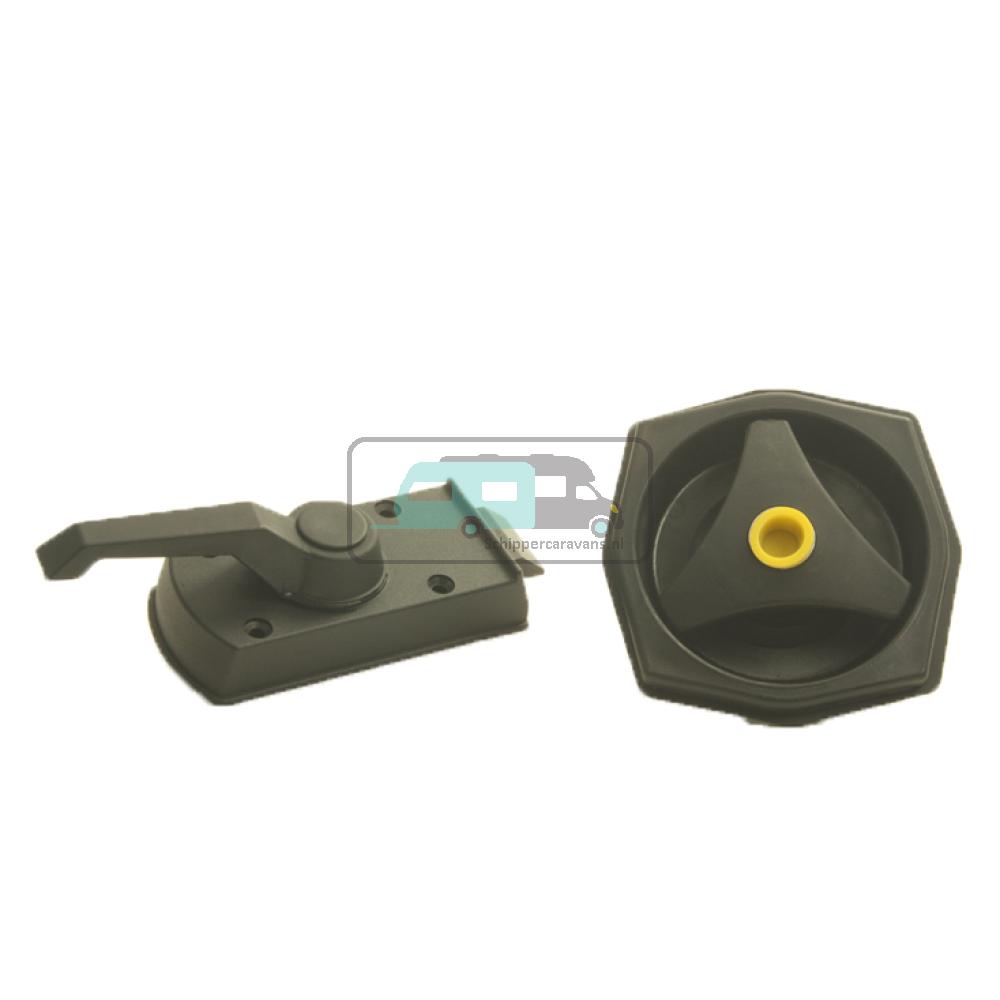 Deurslot Rond FF2 zonder Cilinder Rechts Zwart