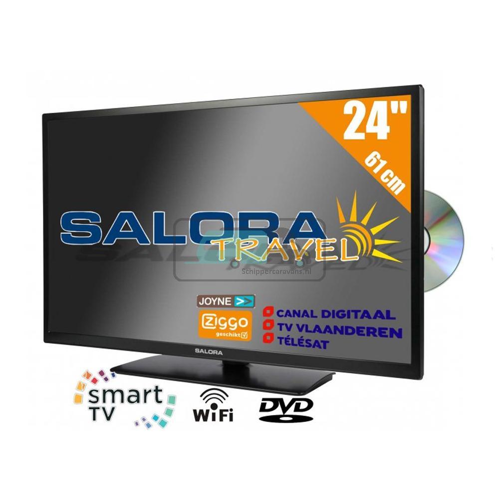 Salora 24'' TV Travel LED 12/230V Smart Wifi DVD