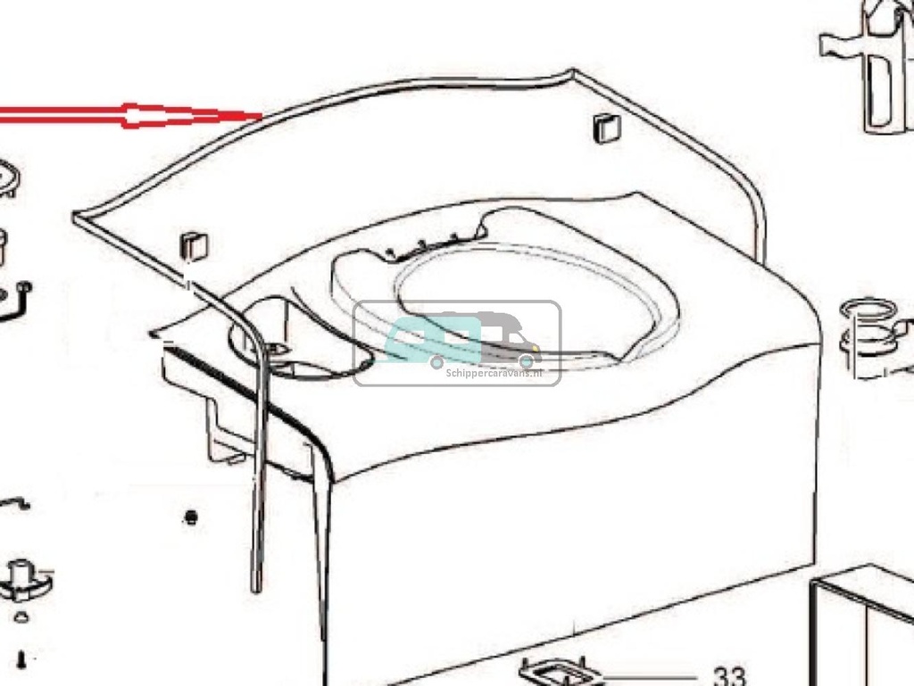 Thetford C400 Afwerkbies Cassette Toilet