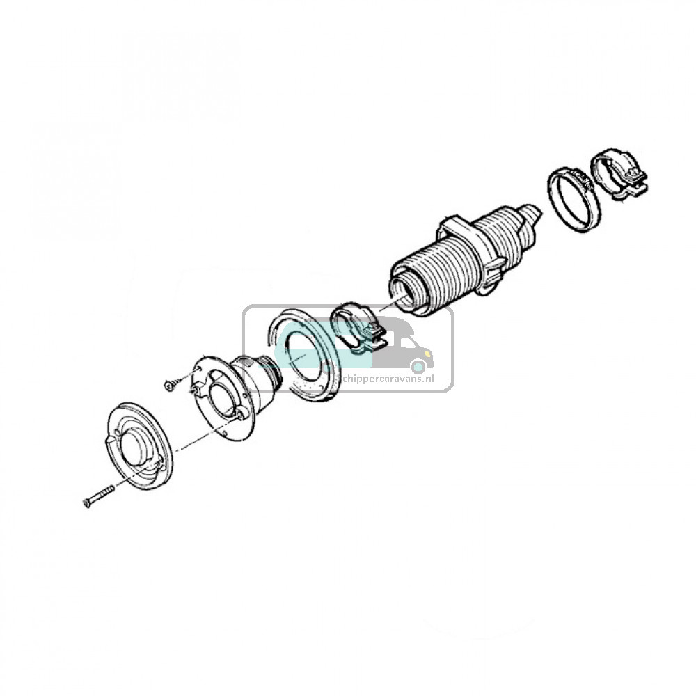 Truma wandschoorsteen WK24 Crèmewit