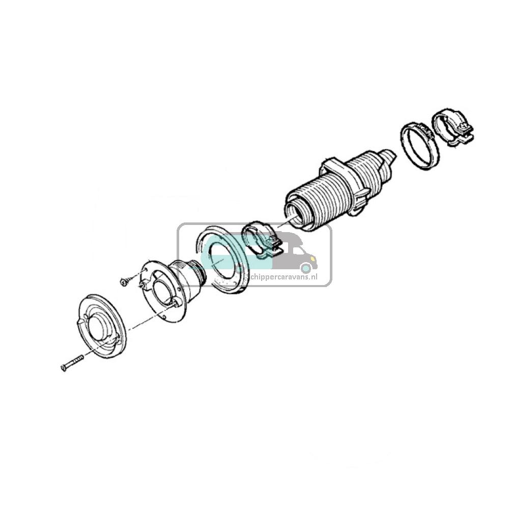 Truma wandschoorsteen WK24 Crèmewit