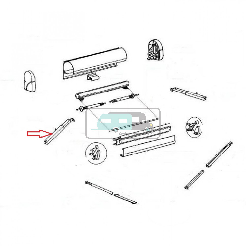 Thule Rafter Arm Assy LH 2000 2.60
