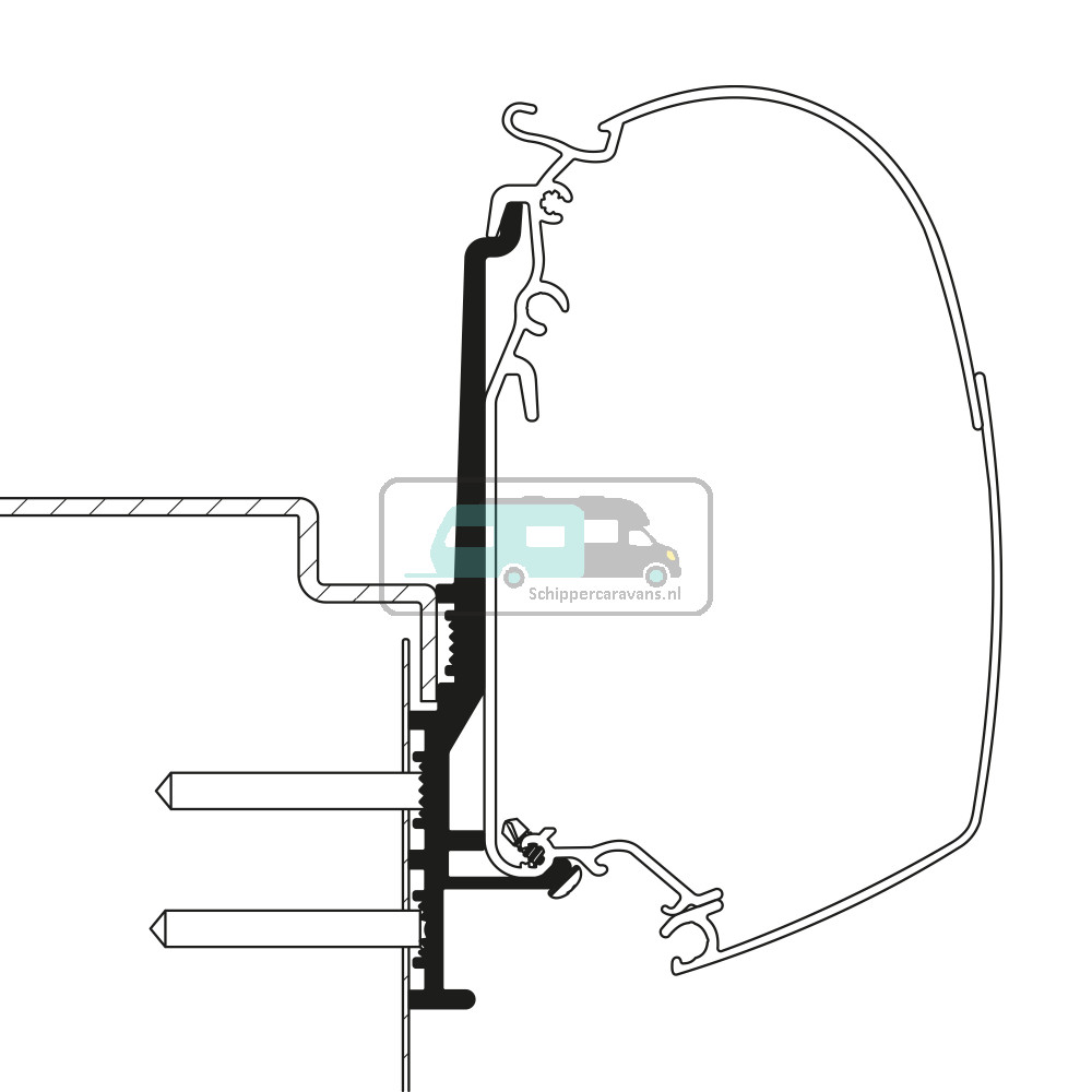 Thule Adapter Knaus Tourer CUV 500 3mtr