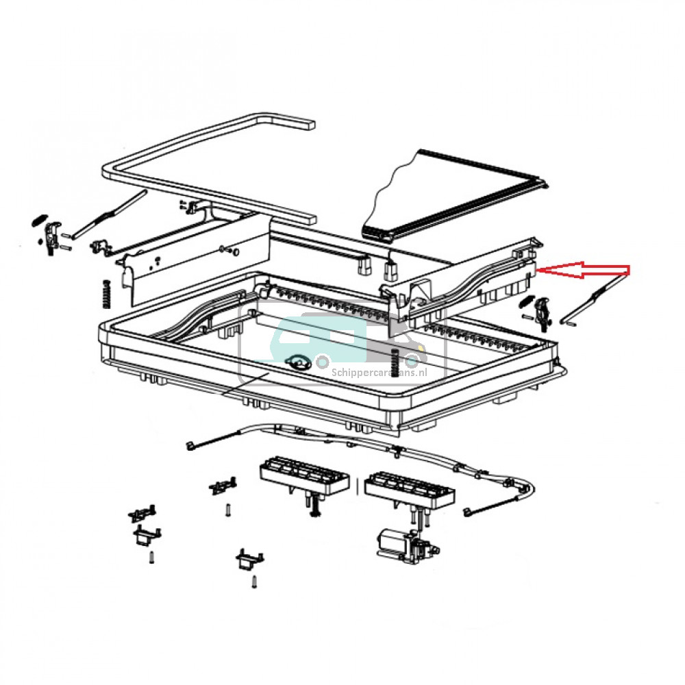 Dometic Midi Heki Afdekking Slinger Aandrijving Compleet L+R