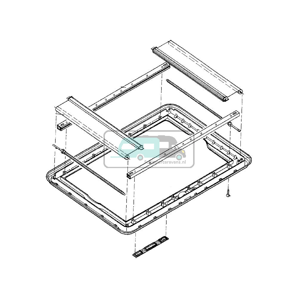 Dometic Heki 1 binnenkader compl. Crème