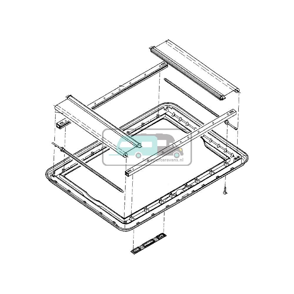 Dometic Heki 1 binnenkader compl. Crème