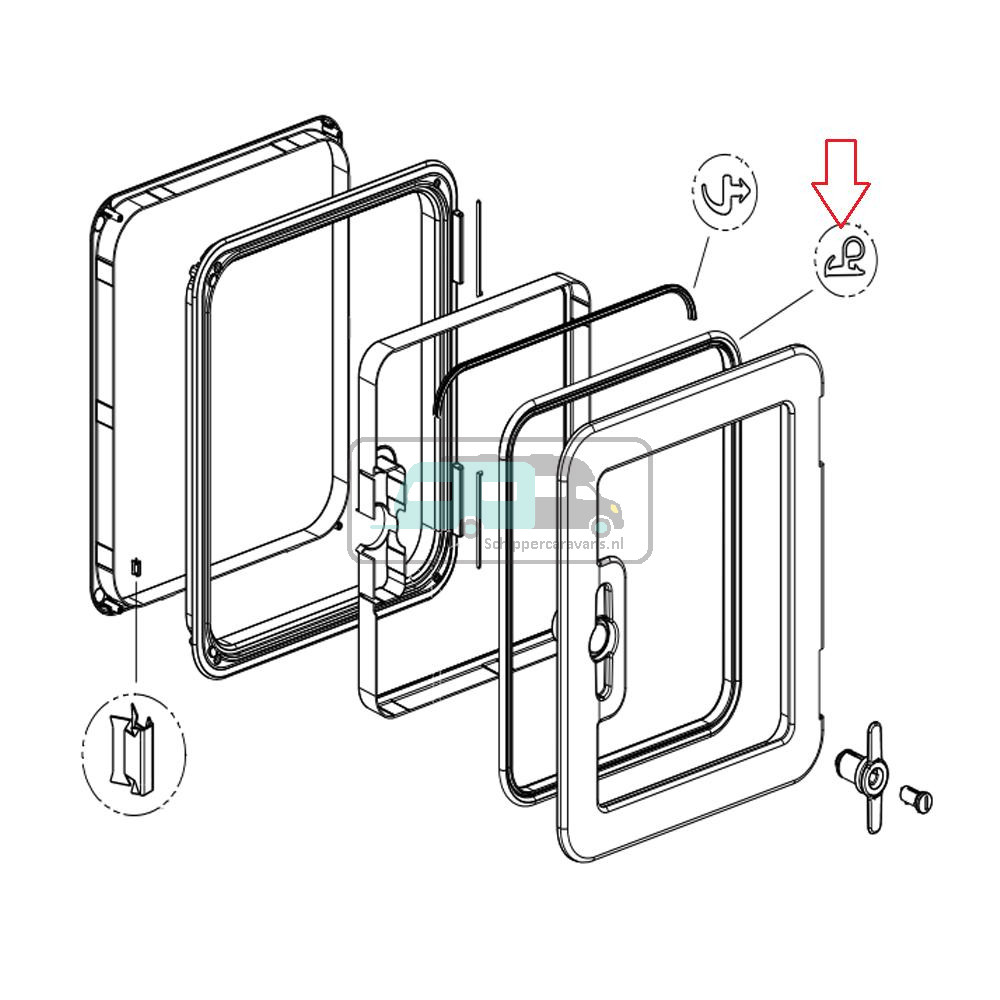 Dometic SK5 Afdichtrubber Serviceluik 3mtr