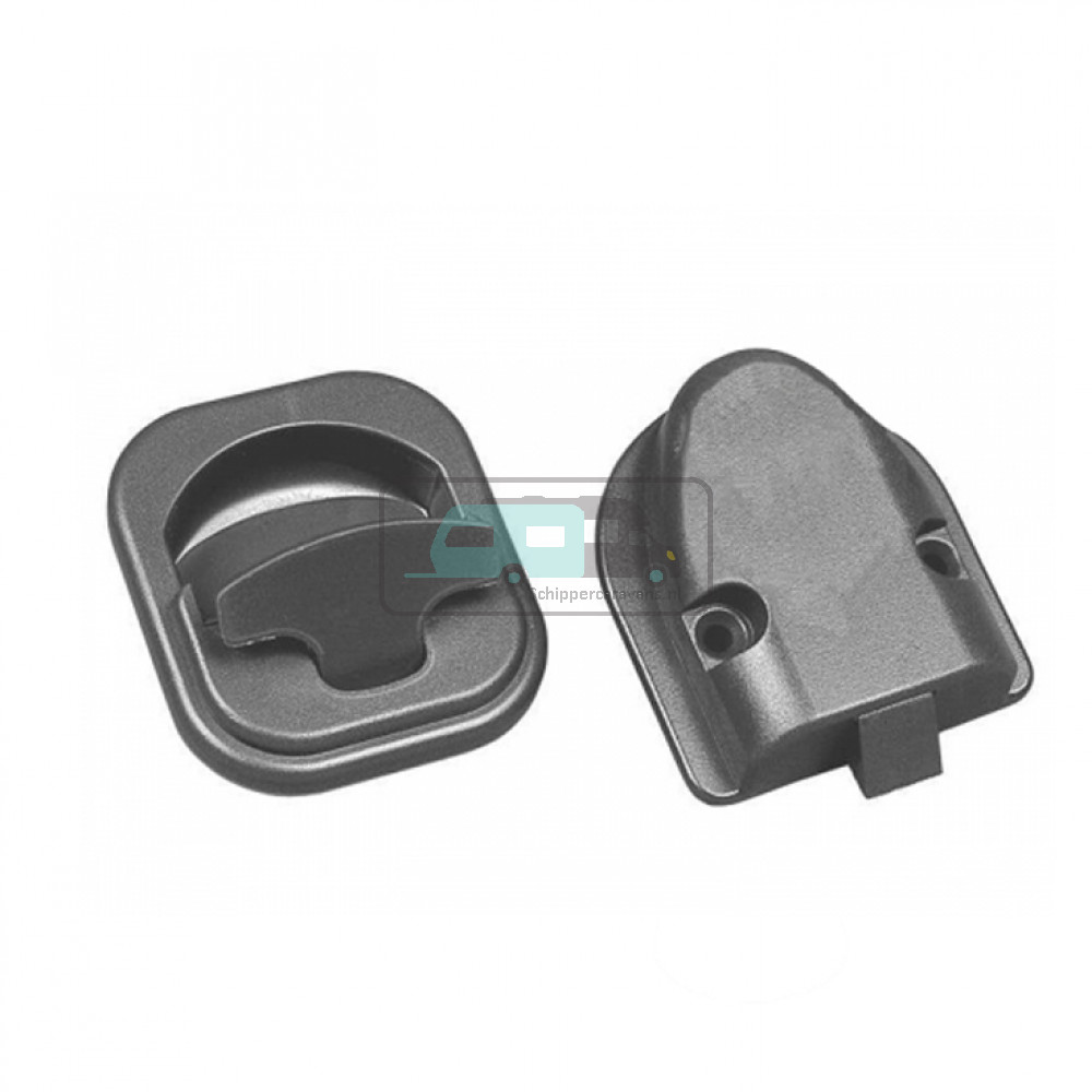 Kastdeurslot Rond Inbouw Grijs