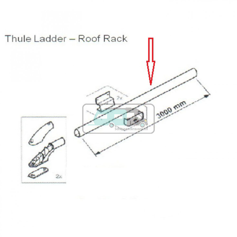 Thule Oval Tube L=3,0m Geanodiseerd