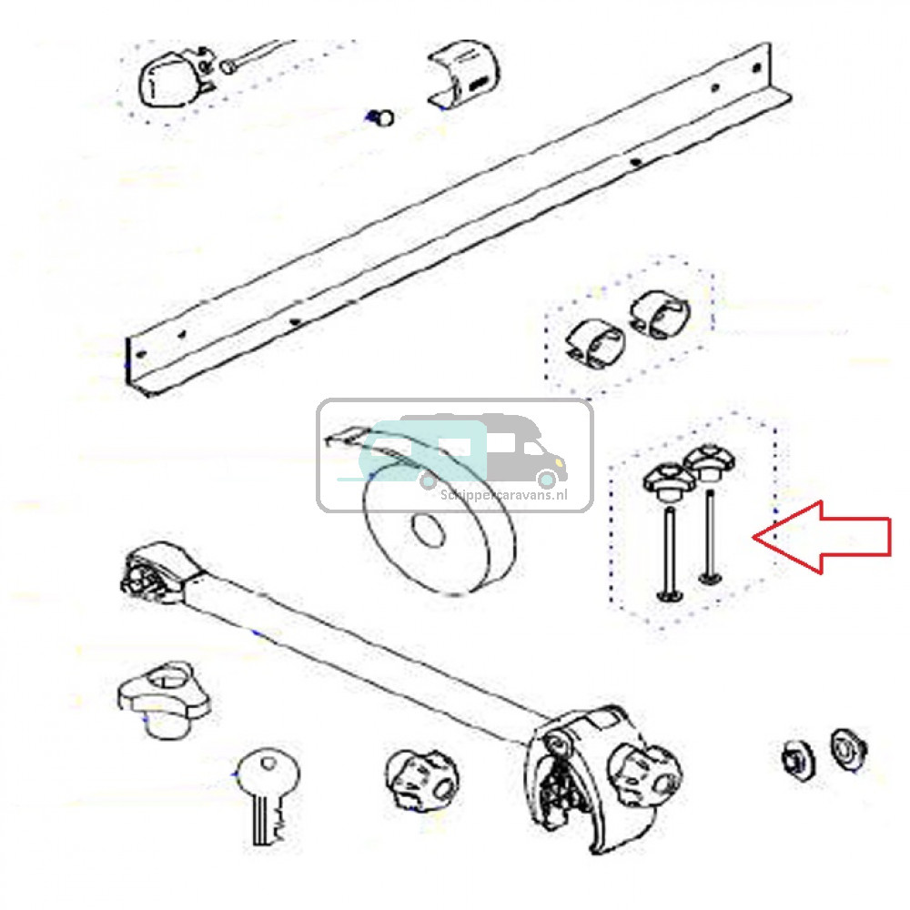 Thule Bolt 90mm met knob high 1500603175