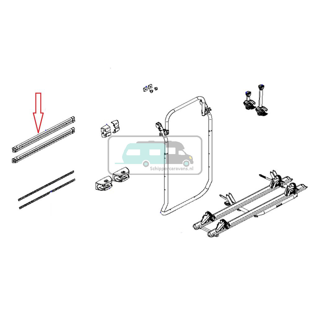 Thule Elite VAN XT Bevestigingsrail Boven + Onder