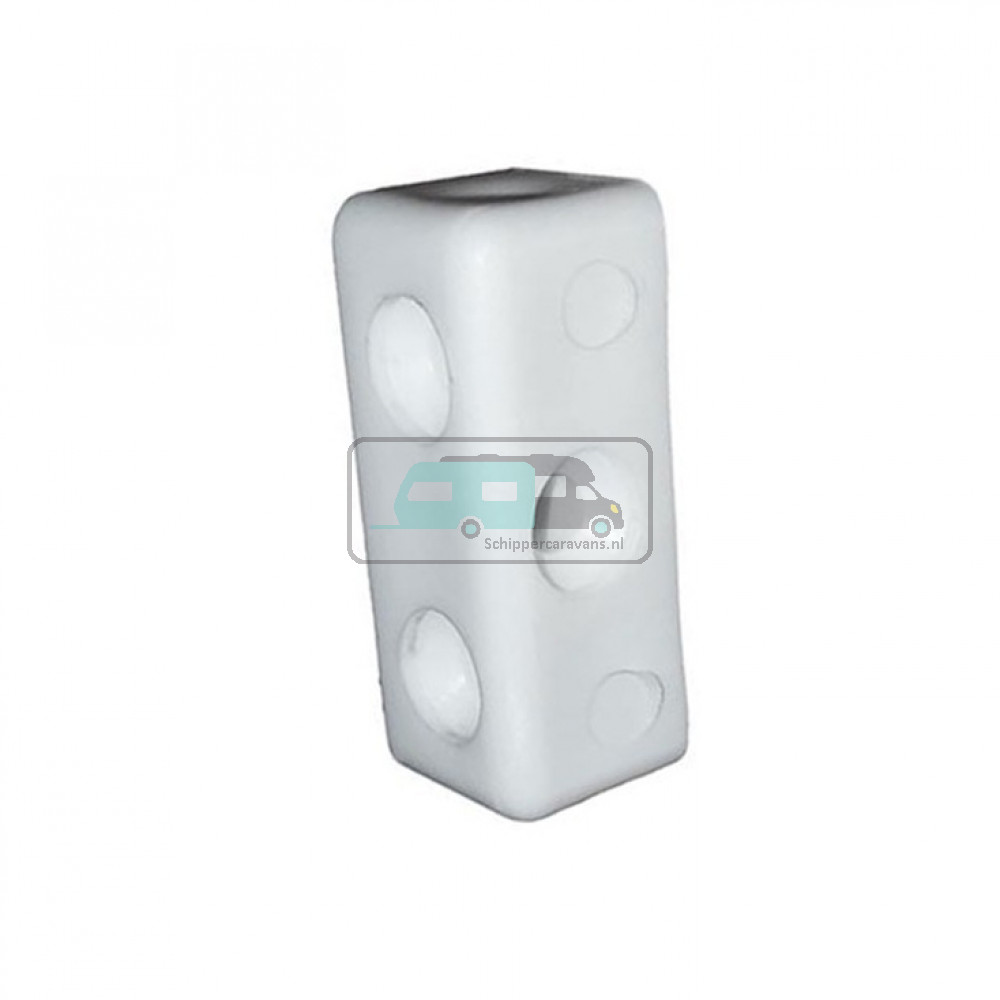 Hoekverbinder pvc Wit 3-gaats rechthoek à 4 st.