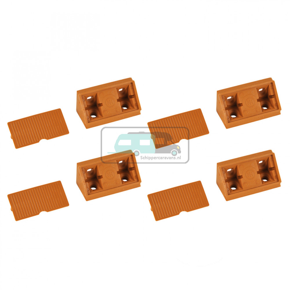 Hoekverbinder beige + kap pvc à 4 st.