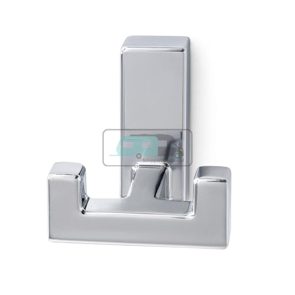 Kapstok 2-Haaks Hoogglans Chroom