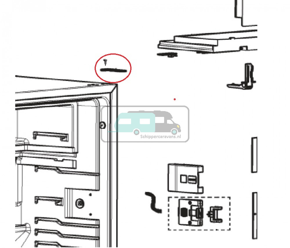 Dometic RM6270 Scharnier Boven Rechts