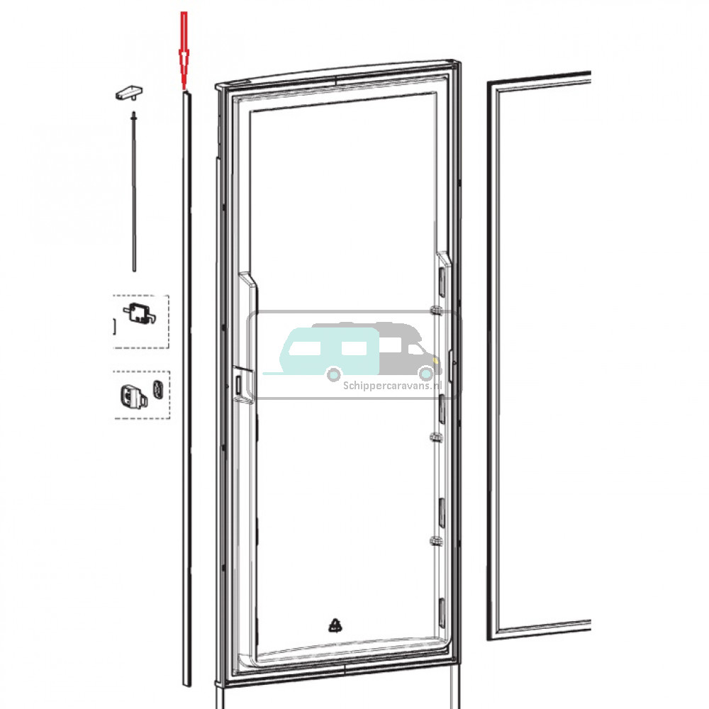 Dometic Afdeklijst deur zwart/grijs RML8551
