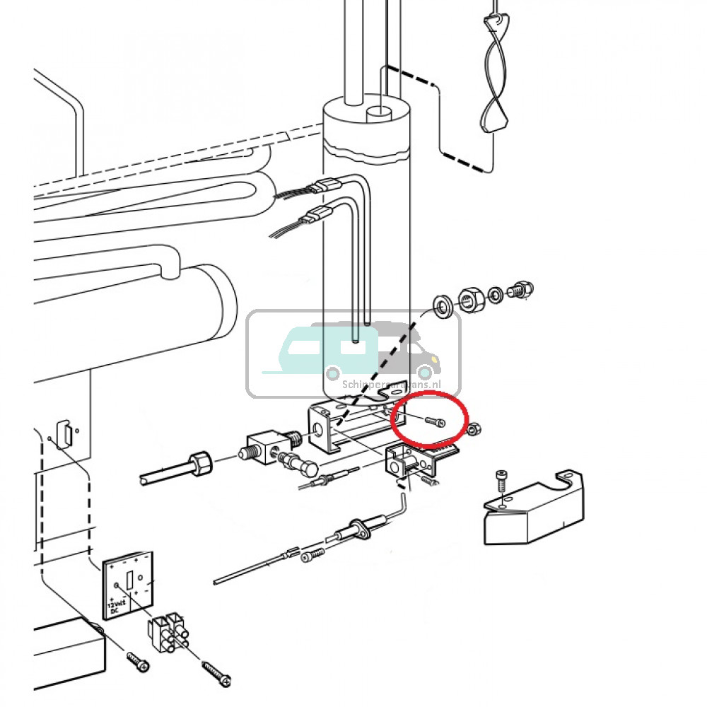 Dometic RGE300 schroef verzinkt M4x10