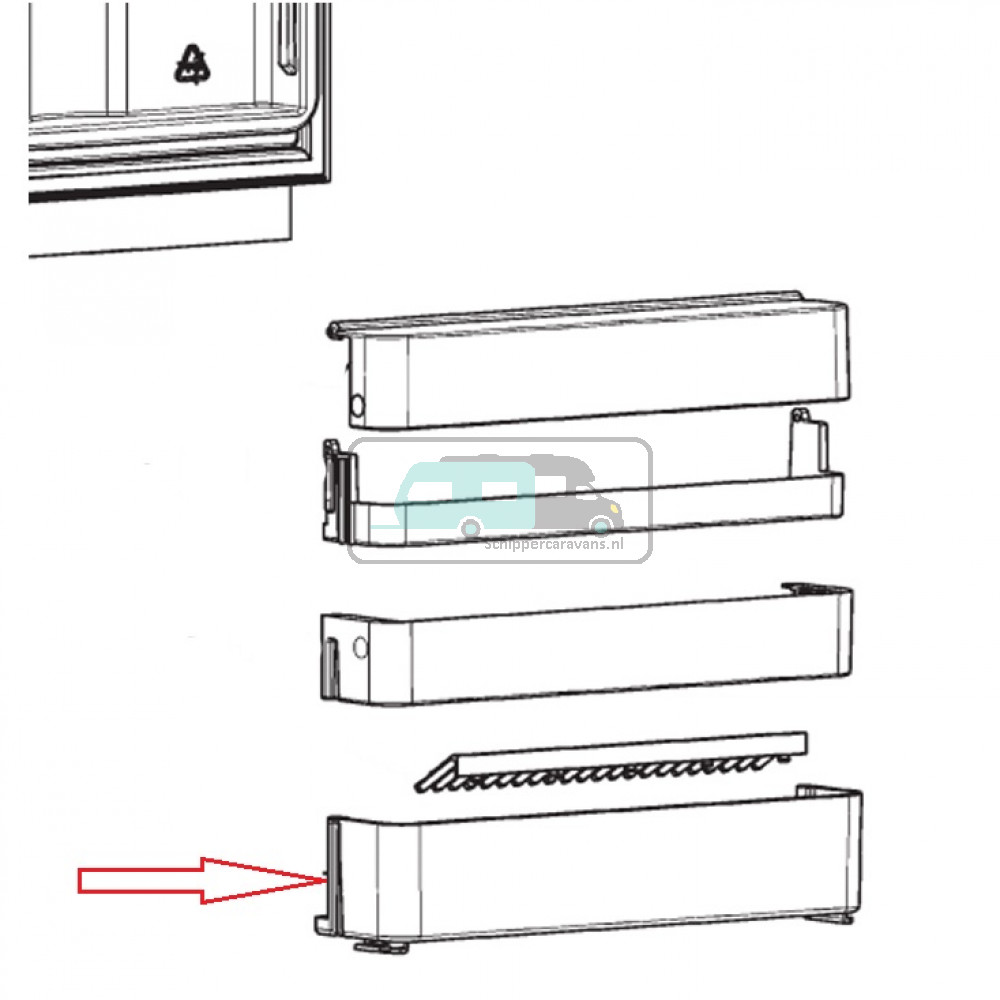 Dometic flessenrek onder RMS8500
