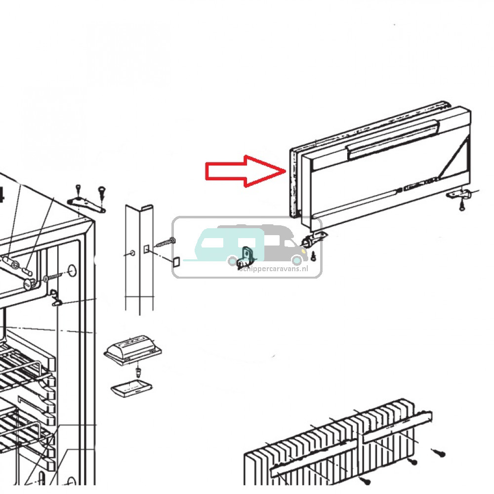 Dometic RGE200 Deurpaneel Vriesvak Compleet