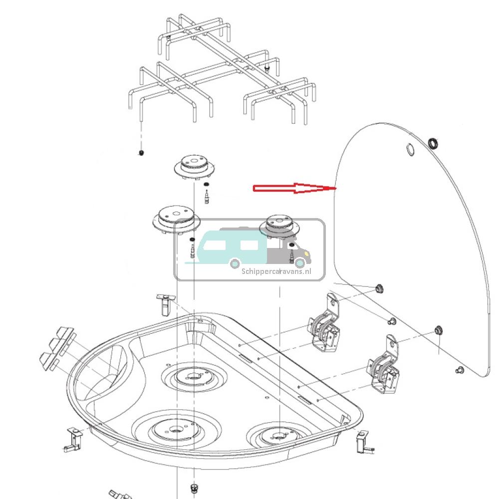 Dometic CU400 Kit Glas Grill