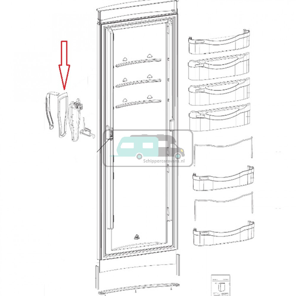 Dometic RML8330 Afdekking Handgreepinleg