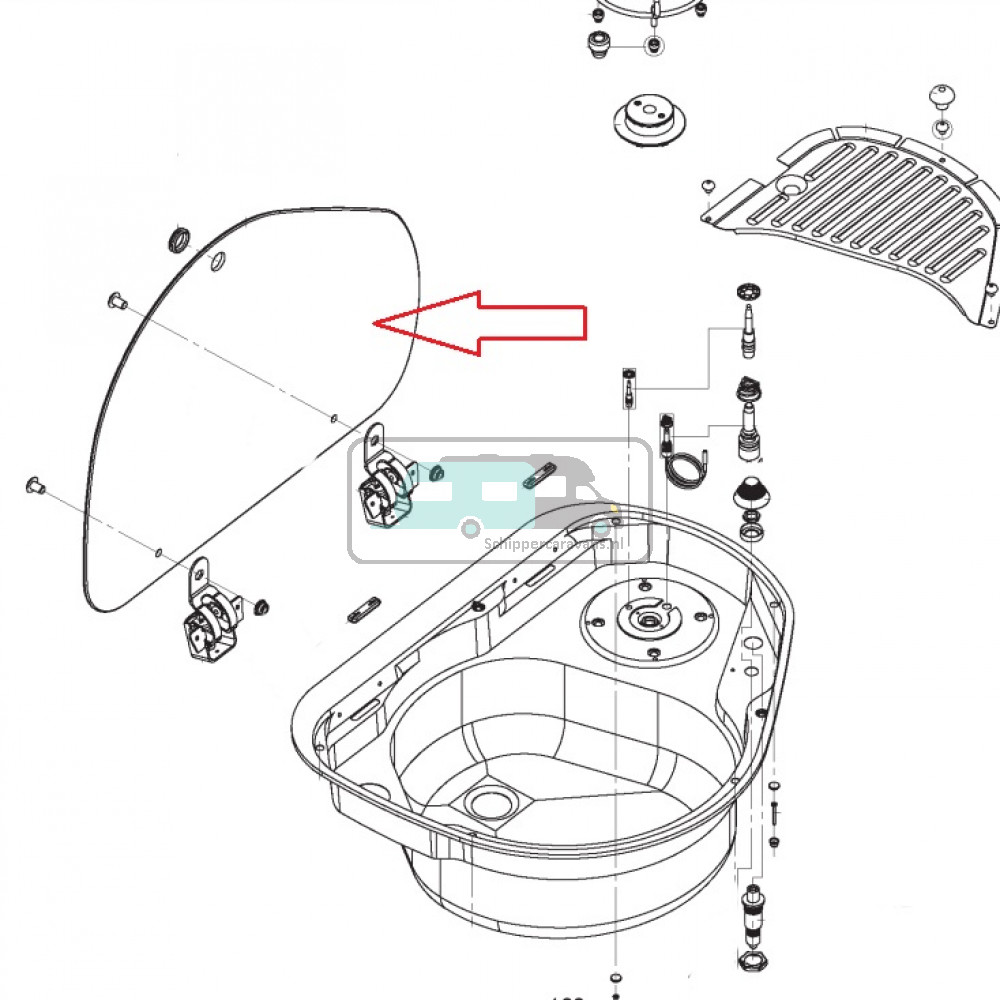 Dometic PI8802 Glasdeksel Band Links