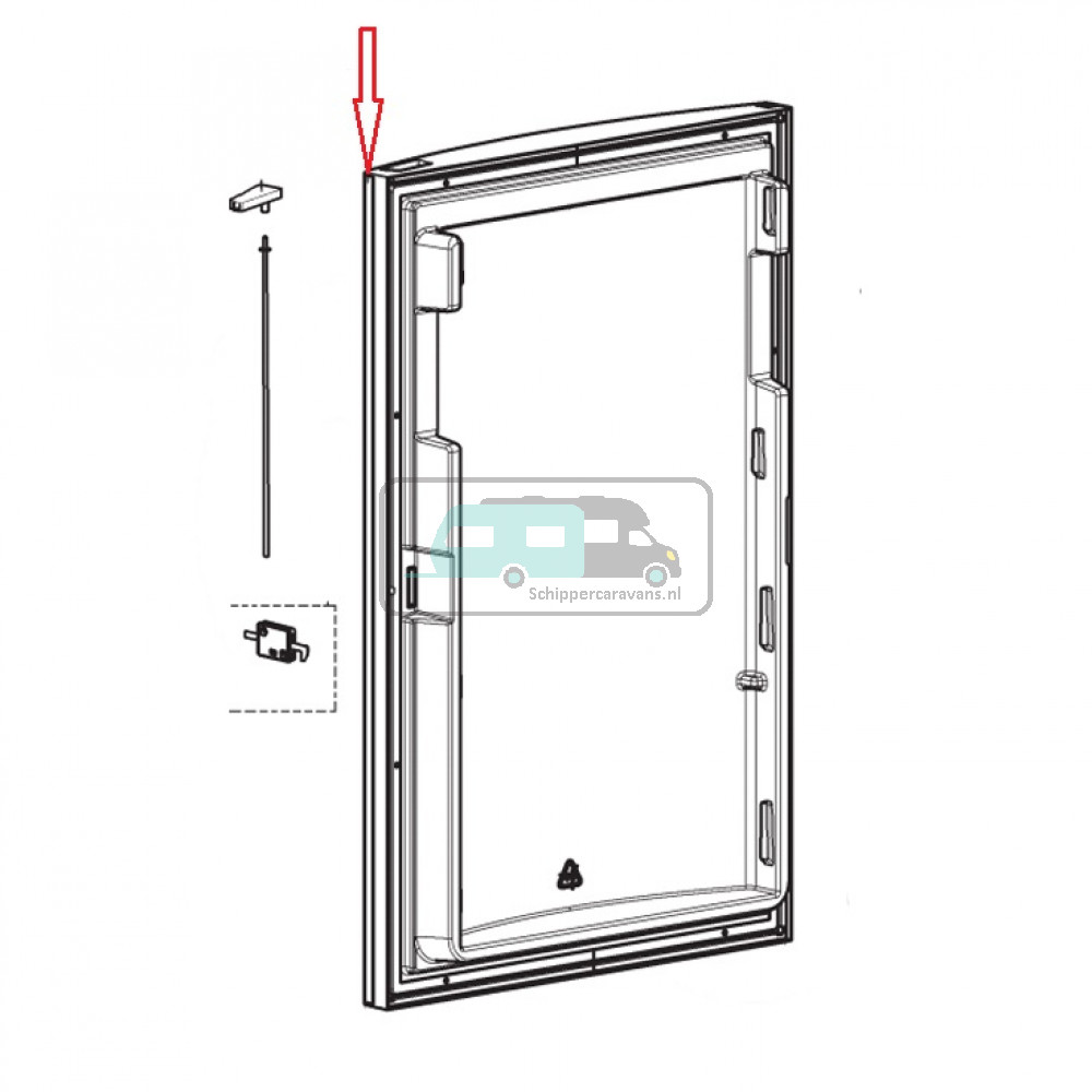 Dometic RM8501 Afdeklijst Deur Zwart/Grijs