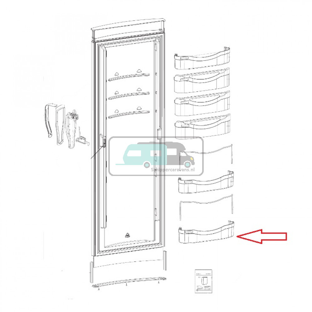 Dometic RML8330 Deurvak Blauw Fendt 341mm