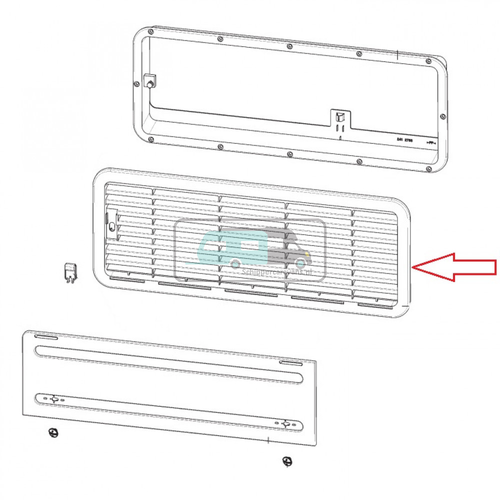 Dometic LS200 Luchtafvoerrooster Bodem Fiat Bianco