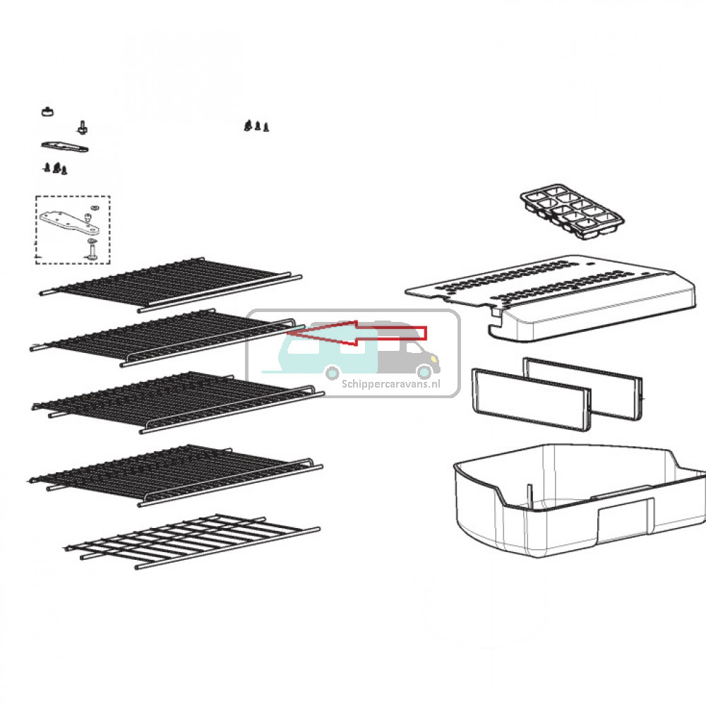 Dometic rooster boven verzinkt 459x220