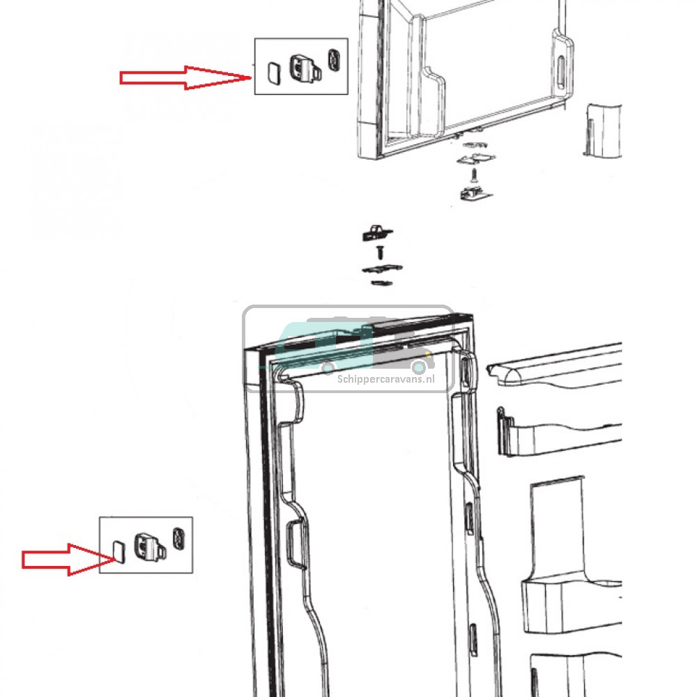 Dometic RM7651L Sluiting Compleet Marquardt