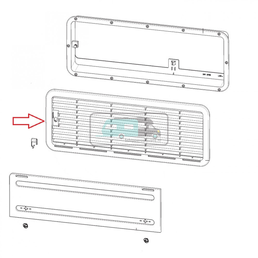 Dometic L200 Luchtafvoerrooster Bodem Grijs