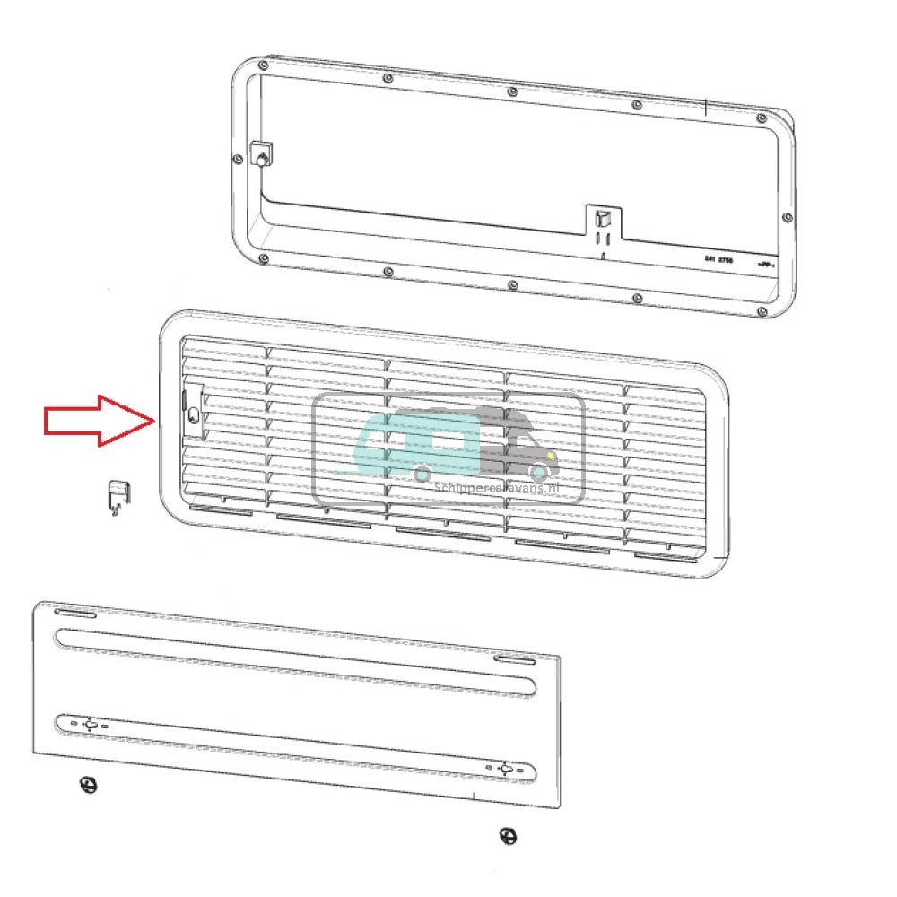 Dometic L200 Luchtafvoerrooster Bodem Grijs