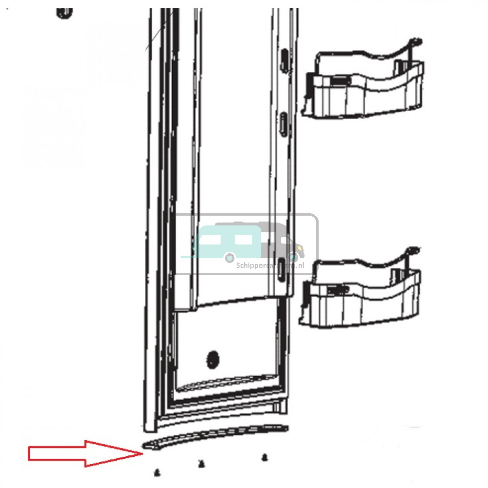 Dometic RML8230 Afdeklijst Deur Zwart/Grijs