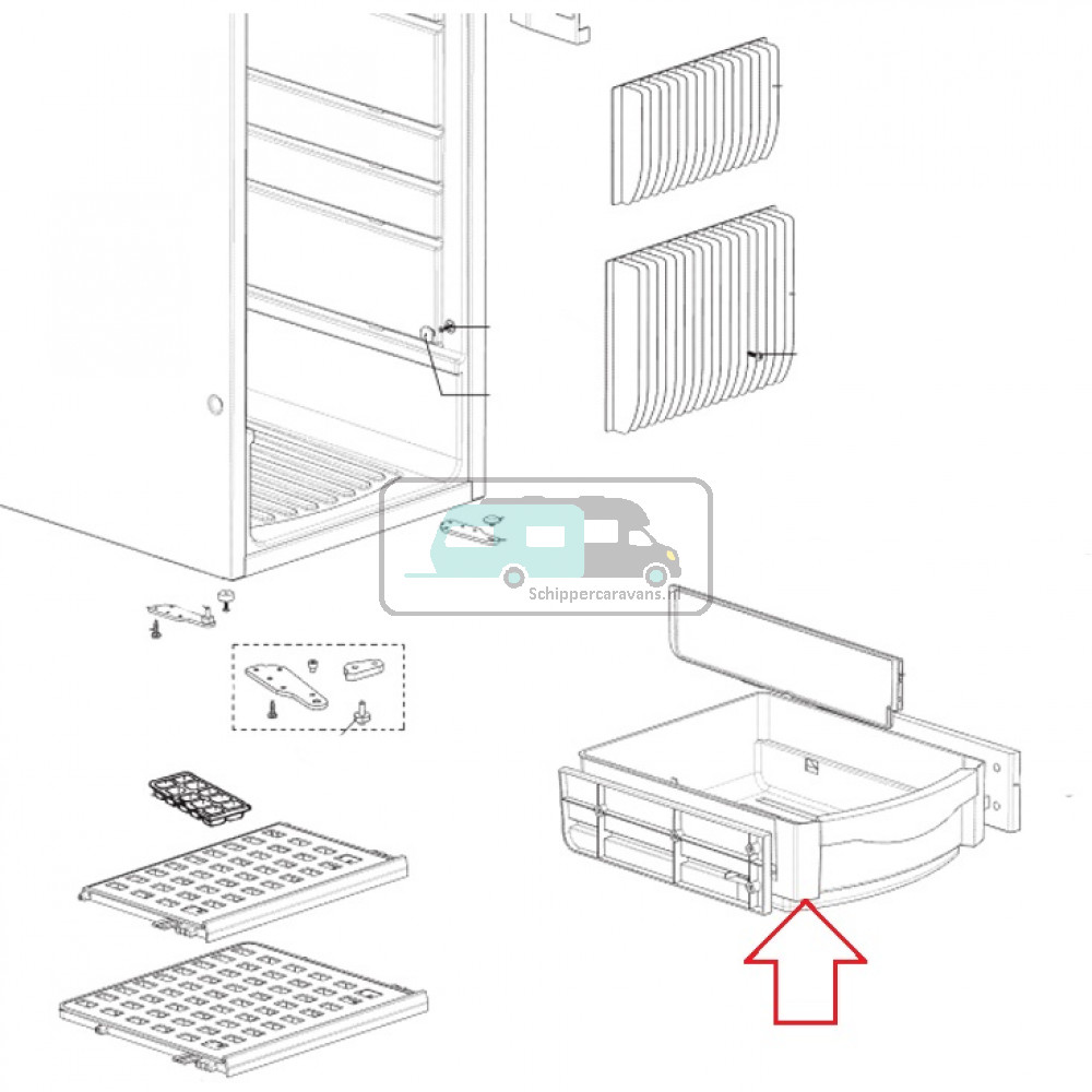 Dometic  RML8330 Vershouder Blauw 313x401x122mm