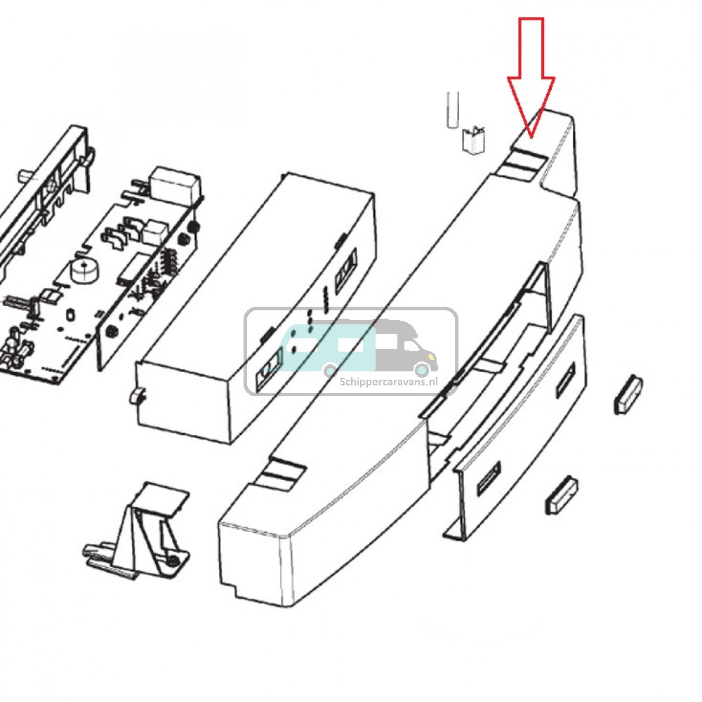 Dometic RM8555 Bedieningspaneel Recht Scharnier