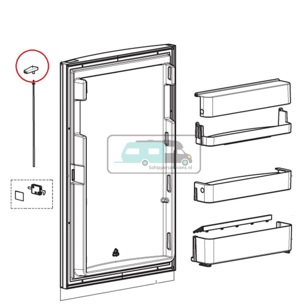 Dometic RMS8550 Knop Deurvergrend. Recht Scharnier