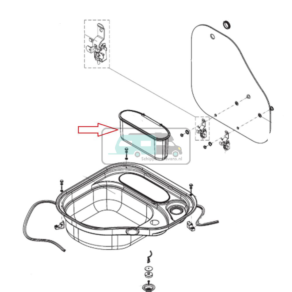 Dometic CE04 Wasbak Reservoir Kunststof