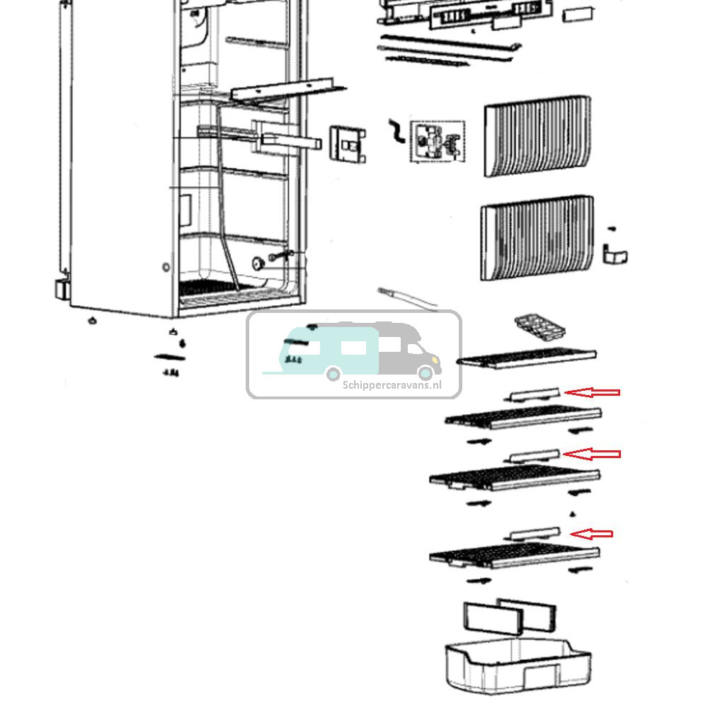 Dometic RMDT8555 Verdeler Roosterschuif