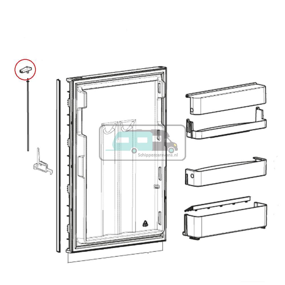 Dometic RM85.. Knop Deurvergrendeling rechts scharnier