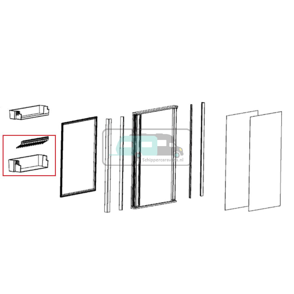 Dometic RMS10.5 Deurbakje onder