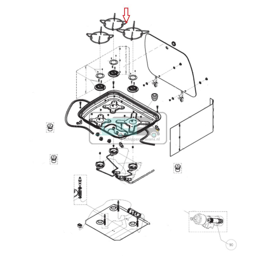 Dometic Rooster Pannen Komfoort CE99-DF D-250/33mm