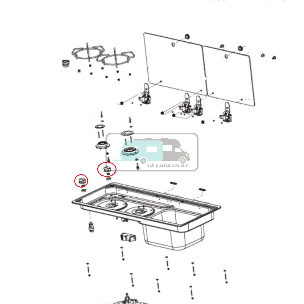 Dometic Draaiknop MO9722 Zilver Zwart