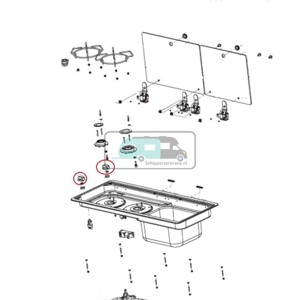Dometic Draaiknop MO9722 Zilver Zwart