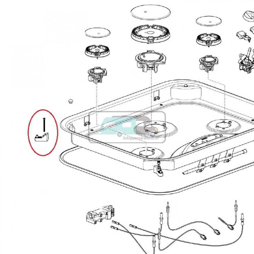 Thetford Hob 0118  Bevestigngspunt zwart