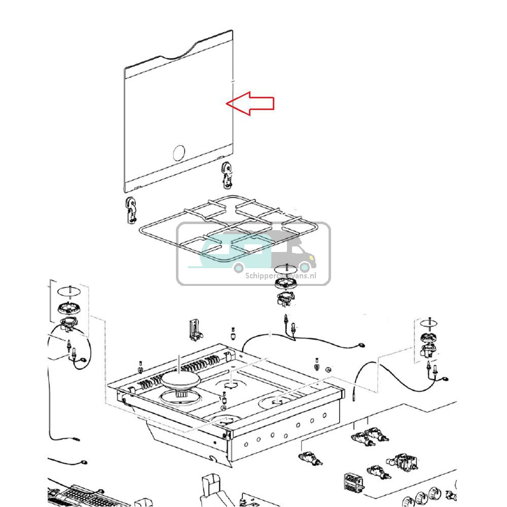 Thetford Fornuis Glasplaat Aspire 2