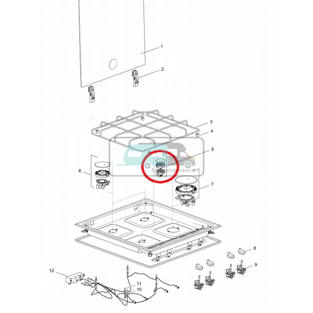 Thetford Linear Hob Komfoor Brander